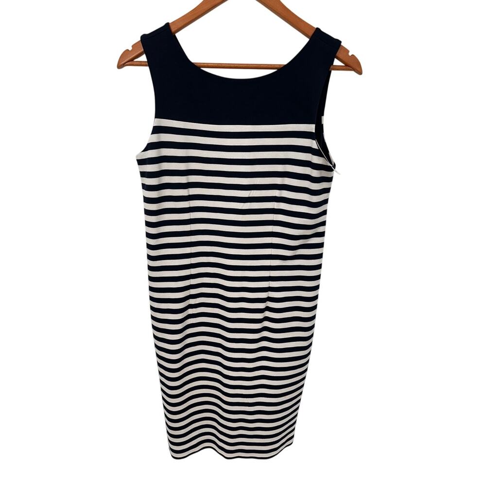 BANANA REPUBLIC NWT Navy Ponte Sleeveless Striped Dress // 4